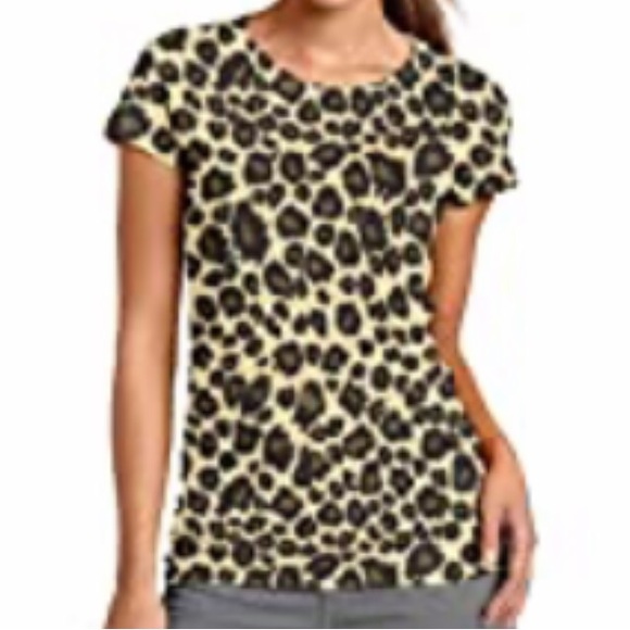 Losturban Leopard Print Athletic Short Sleeve Shirt Plus Size XXL - Picture 13 of 13